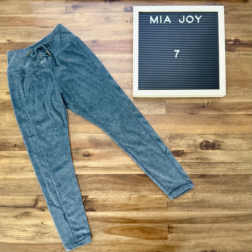 Mia Joy Joyfolie Girls Grey Velour Casey Jogger Pants 7 Bottoms Vintage Boho